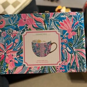 NWT Lilly Pulitzer Colorful Ceramic Mug with Floral Design